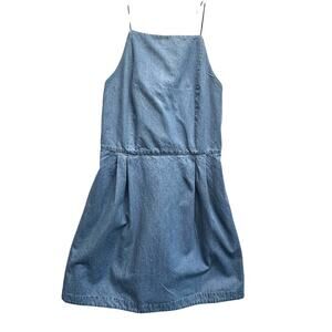 Kate Spade Saturday Denim Mini Dress Size 12 Cross Back Strappy Casual Chic
